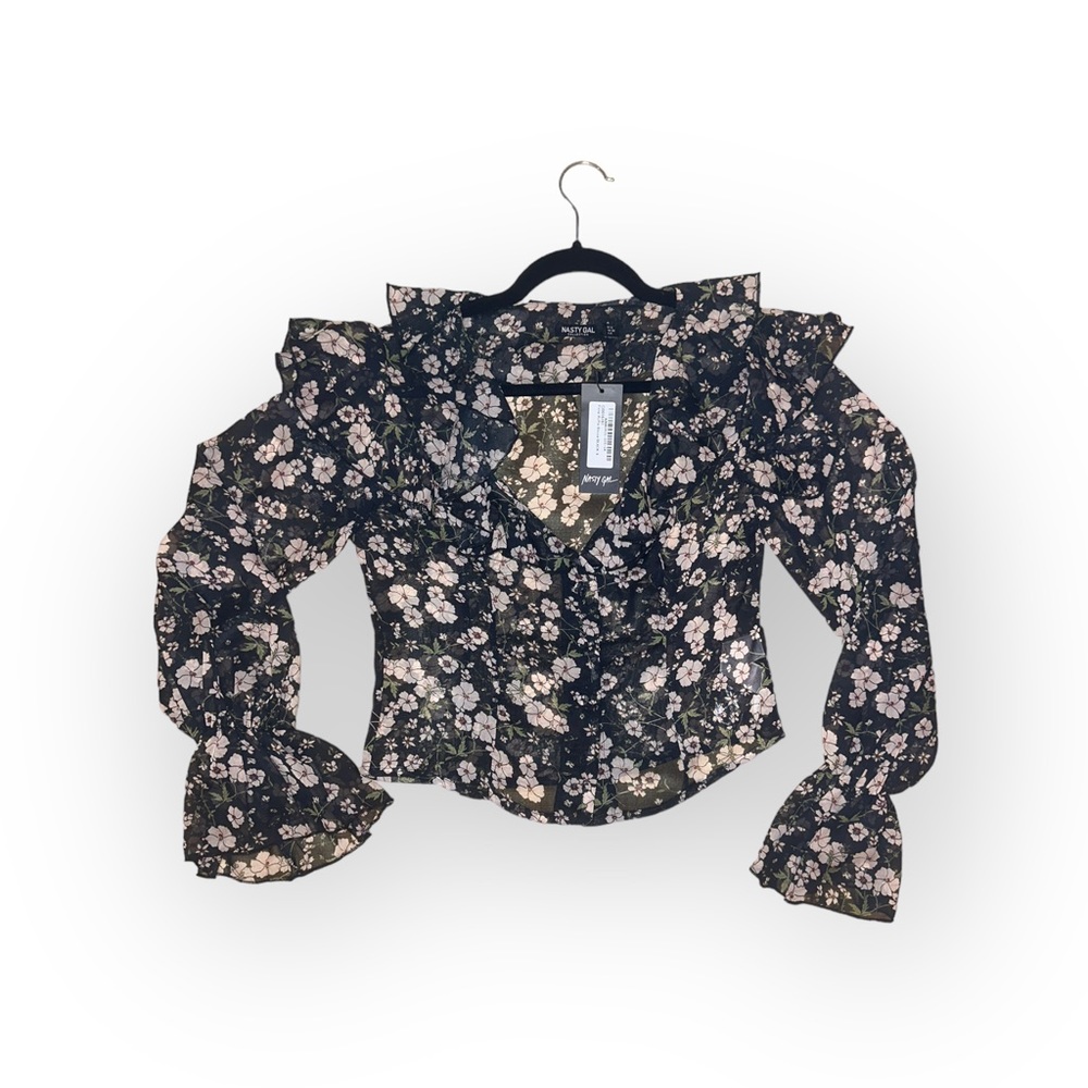 Nasty Gal Grow Big Floral Blouse Sz. Small